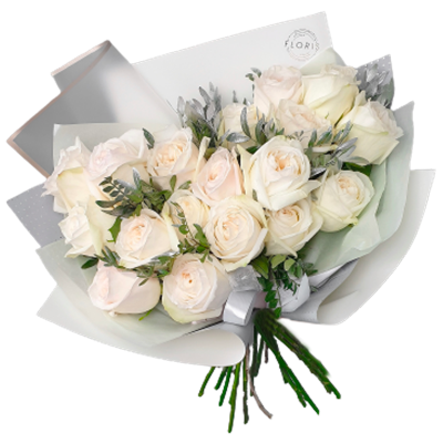 Bouquet de roses blanches